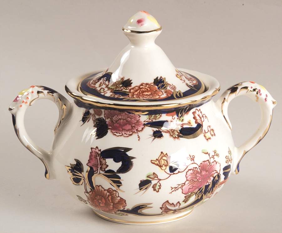Mandalay Blue Multicolor Sugar Bowl & Lid by Mason's-1