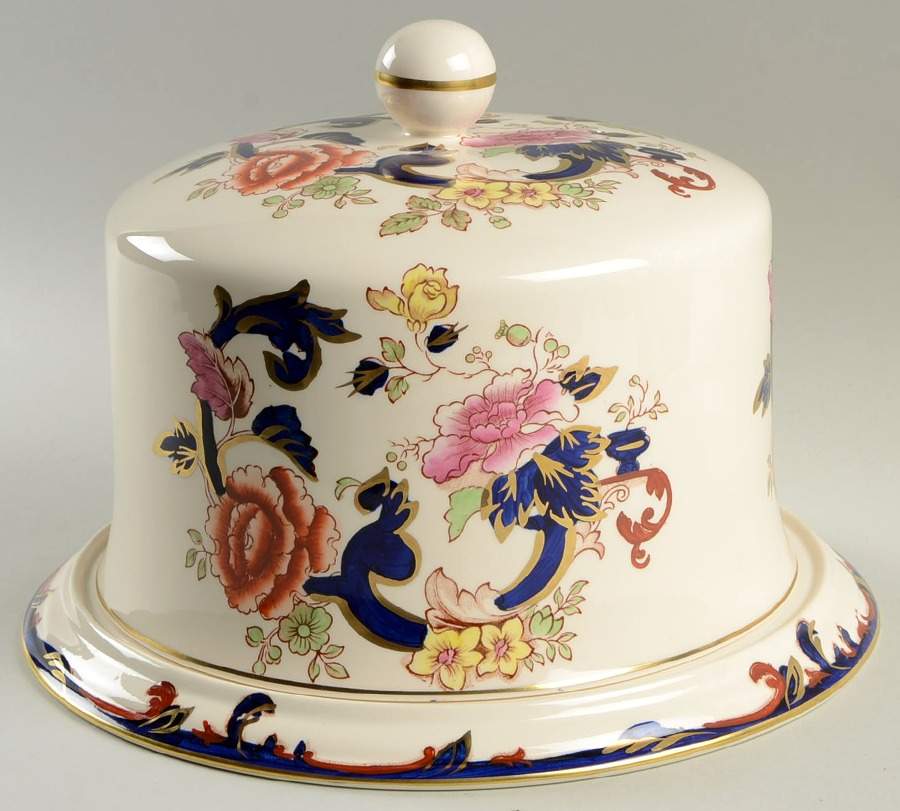 Mandalay Blue Multicolor Round Cheese Dish & Lid by Mason's-1