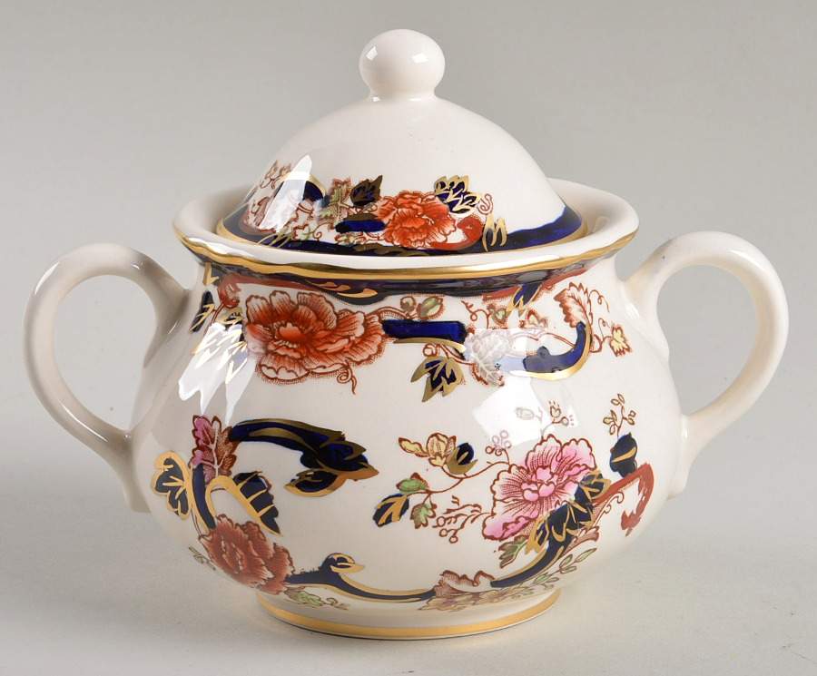 Mandalay Blue Multicolor Sugar Bowl & Lid by Mason's-1