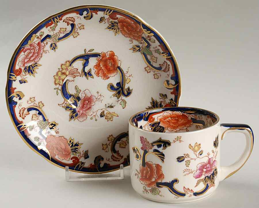 Mandalay Blue Multicolor Flat Cup & Saucer Set by Mason's-1