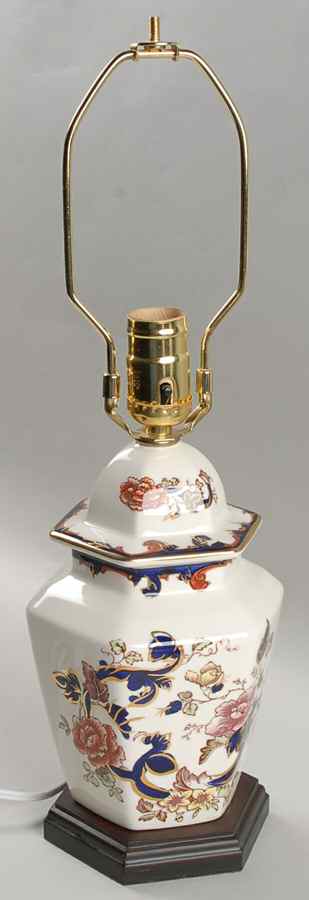 Mandalay Blue Multicolor Hexagonal Siam Lamp by Mason's-1