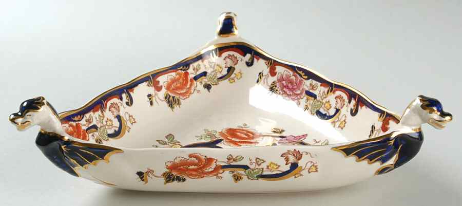 Mandalay Blue Multicolor 10" Triangular Vegetable Bowl by Mason's-1