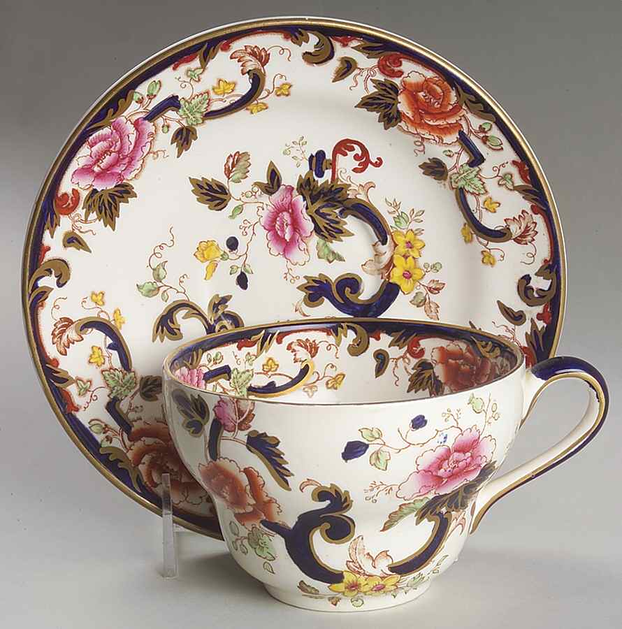 Mandalay Blue Multicolor Jumbo Cup & Saucer Set by Mason's-1