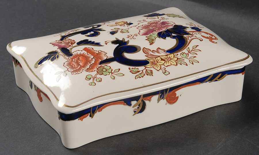Mandalay Blue Multicolor Cigarette Box & Lid by Mason's-1