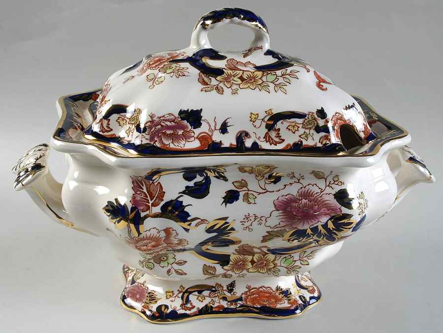 Mandalay Blue Multicolor Oval Tureen & Lid by Mason's-1