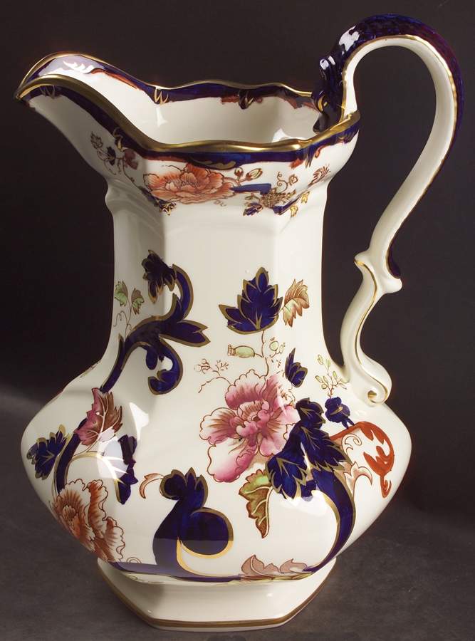 Mandalay Blue Multicolor Snake Handled Jug by Mason's-1