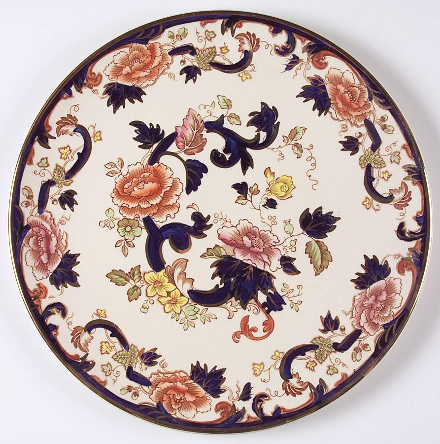 Mandalay Blue Multicolor 12" Chop Plate (Round Platter) by Mason's-1