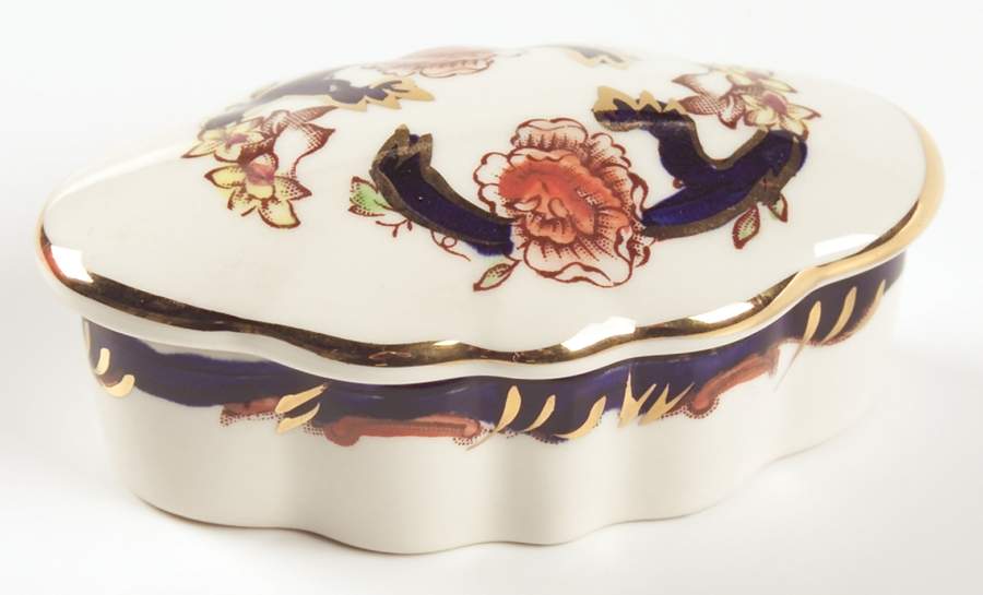 Mandalay Blue Multicolor Oblong Box & Lid by Mason's-1