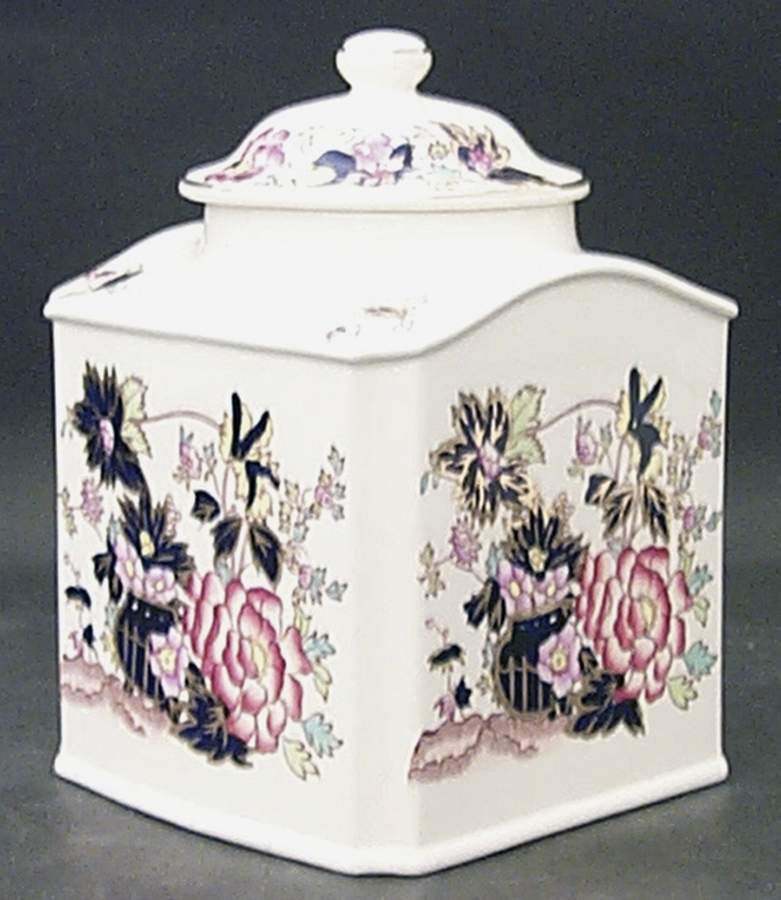Mandarin Tea Caddy & Lid by Mason's-1
