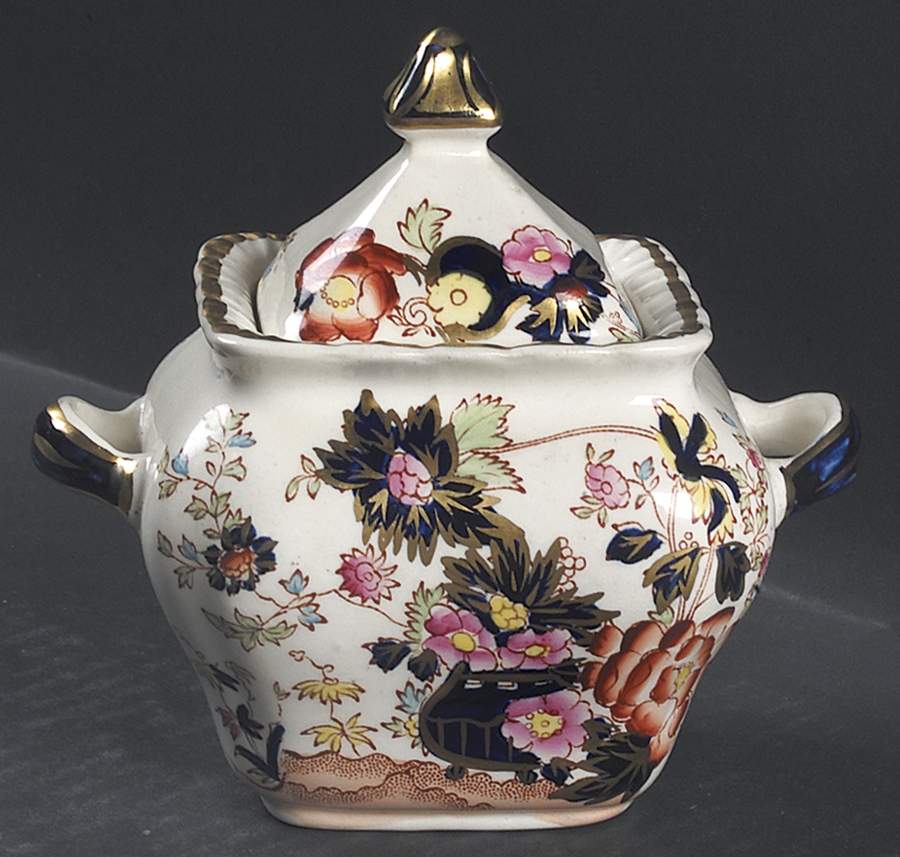 Mandarin Sugar Bowl & Lid by Mason's-1