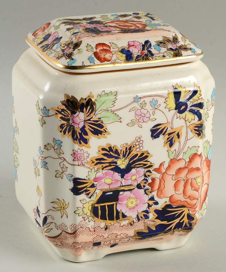 Mandarin Fan Jar & Lid by Mason's-1