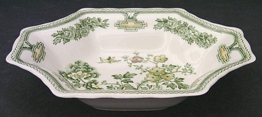 Manchu Green Multicolor Large Sweet Meat Dish by Mason's-1