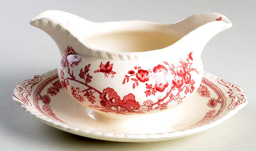 Manchu Pink Underplate for Sauce Boat by Mason's-1