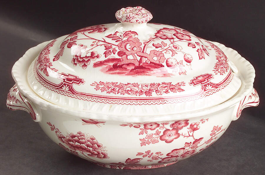 Manchu Pink Oval Tureen & Lid by Mason's-1
