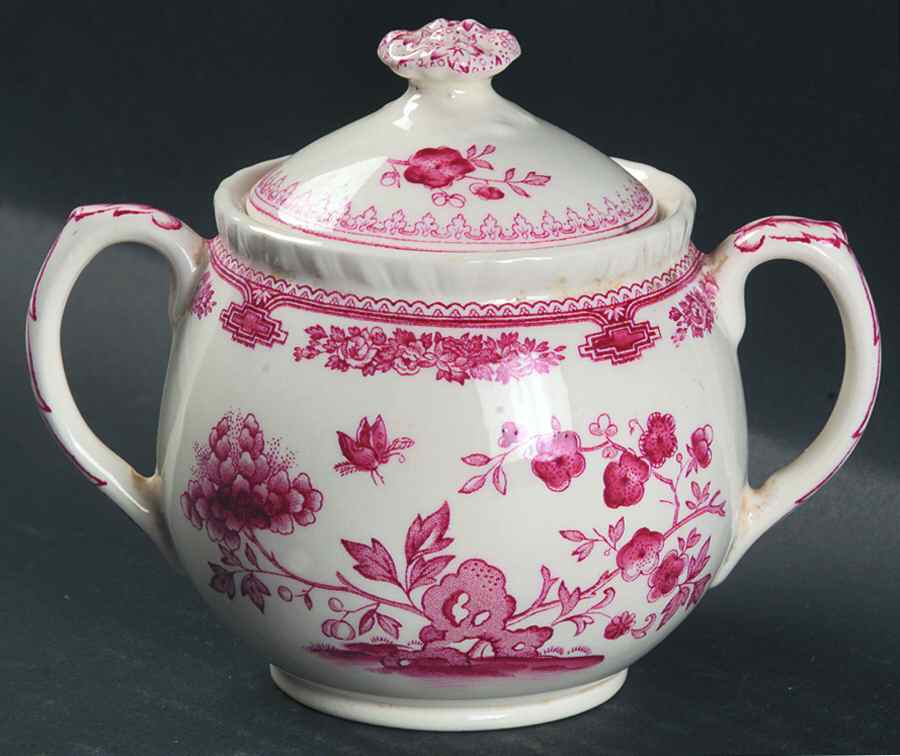 Manchu Pink Sugar Bowl & Lid by Mason's-1