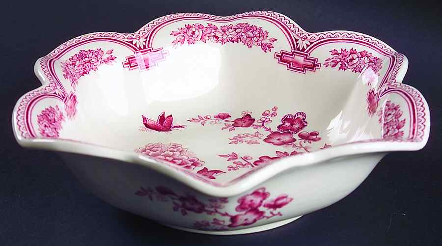Manchu Pink Round Fluted Dessert Bowl by Mason's-1