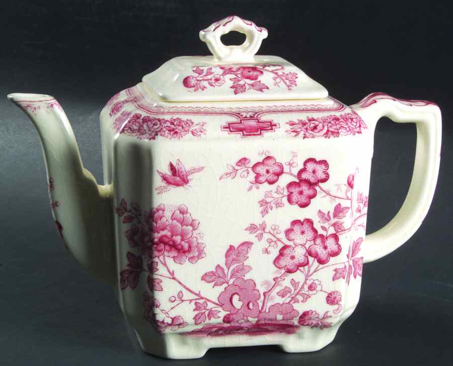 Manchu Pink Fan Teapot & Lid by Mason's-1