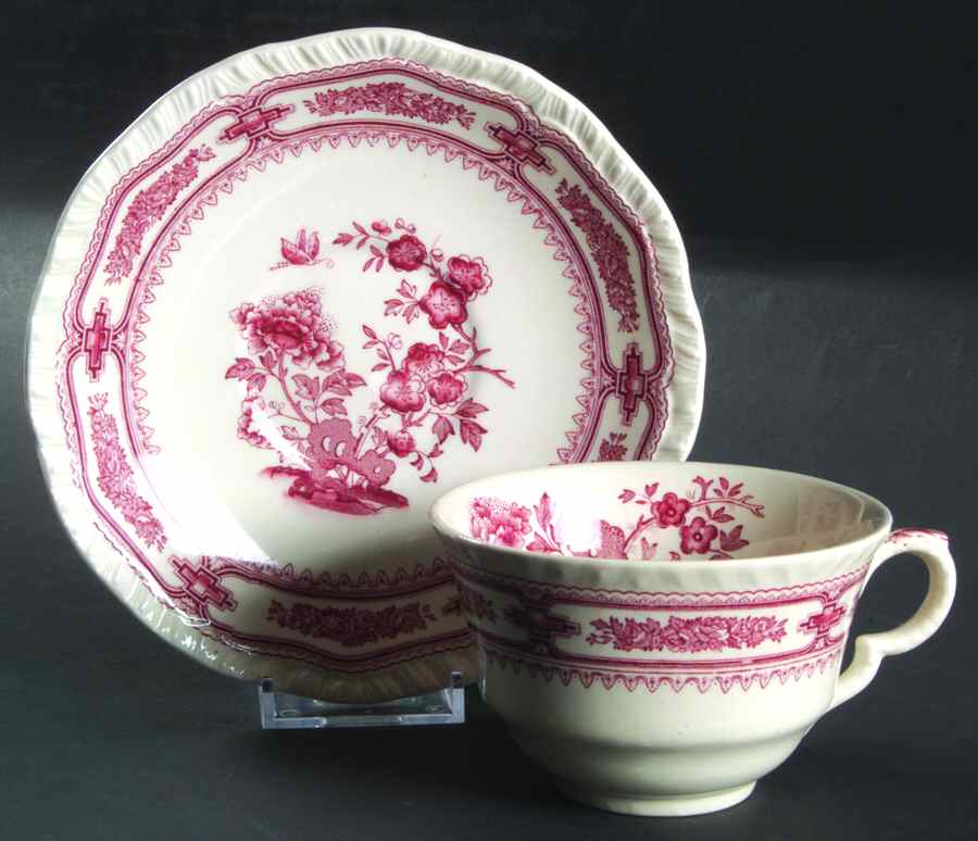 Manchu Pink Oversized Cup & Saucer Set by Mason's-1