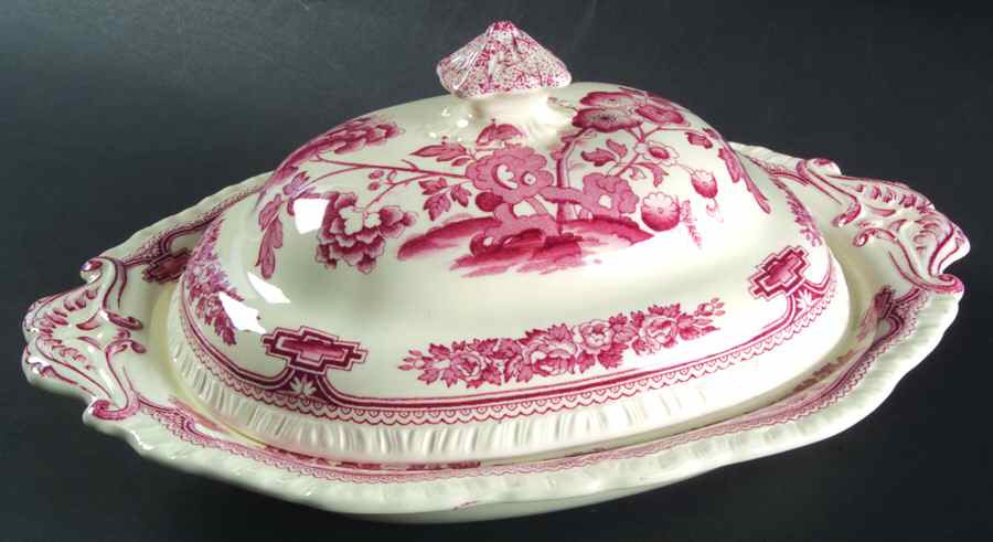 Manchu Pink Oval Covered Vegetable by Mason's-1