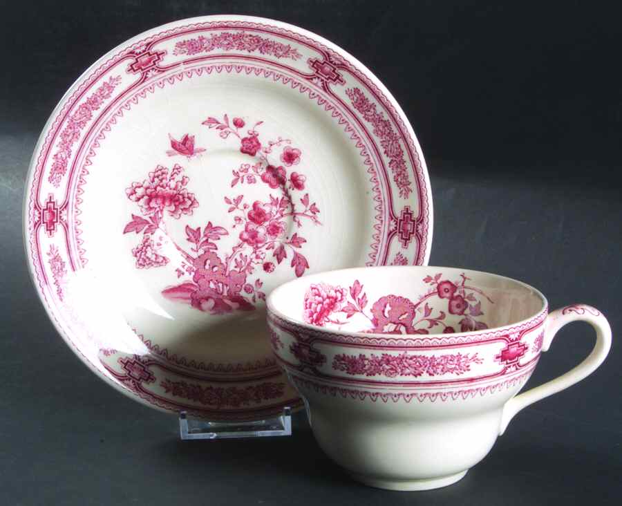 Manchu Pink Jumbo Cup & Saucer Set by Mason's-1