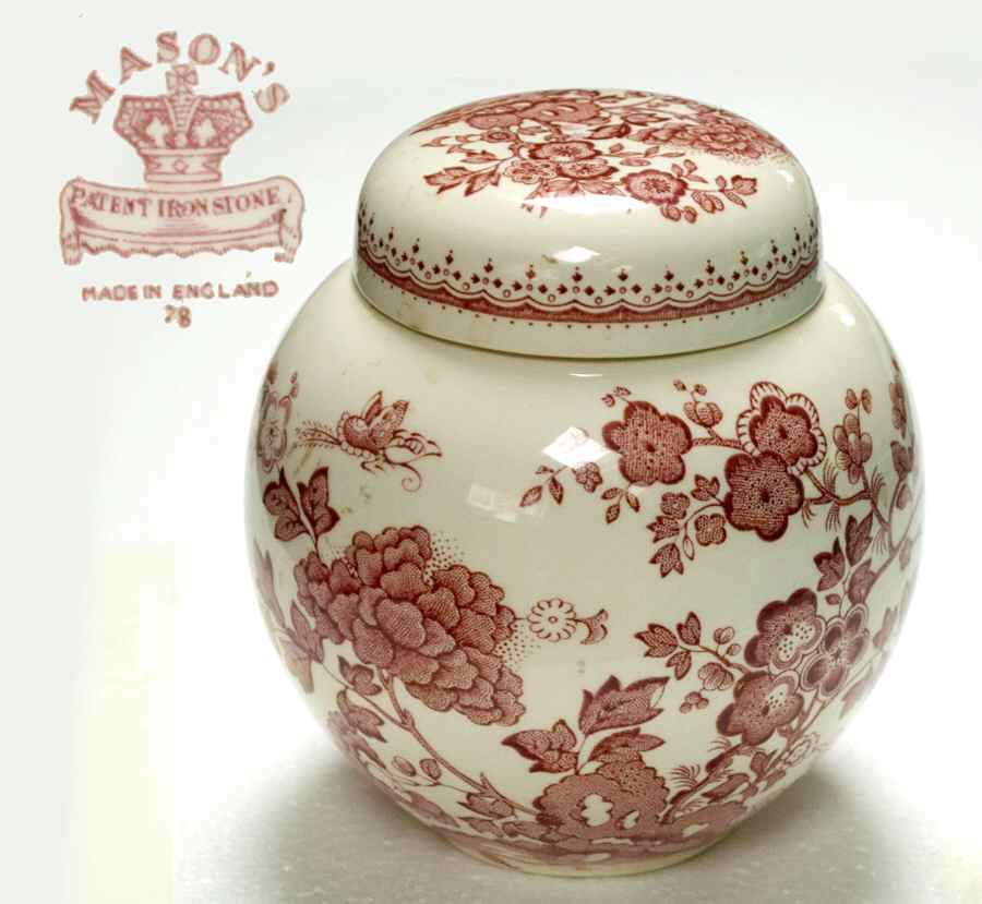 Manchu Pink Small Prunus Jar & Lid by Mason's-1