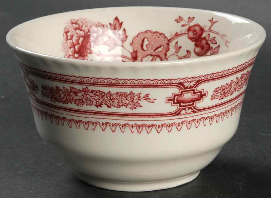 Manchu Pink Cranberry Bowl by Mason's-1