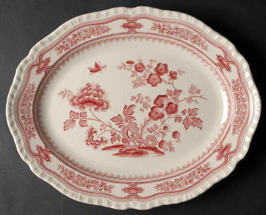 Manchu Pink 13" Oval Serving Platter by Mason's-1