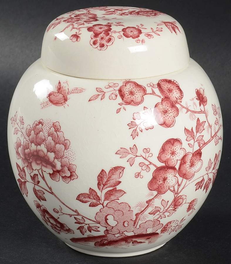 Manchu Pink Small Prunus Jar & Lid by Mason's-1