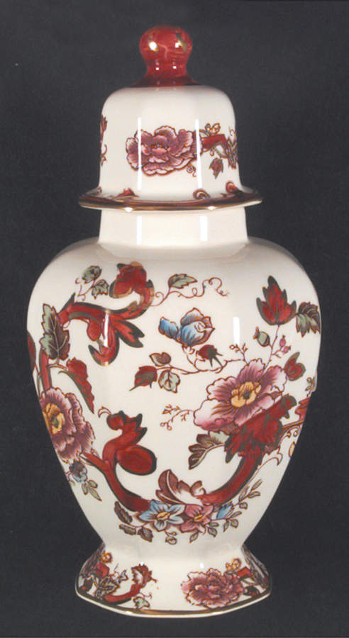 Mandalay Red 6" Tokyo Vase & Lid by Mason's-1