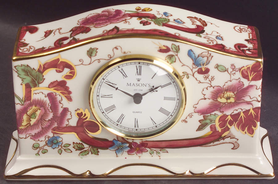 Mandalay Red Mantel Clock by Mason's-1