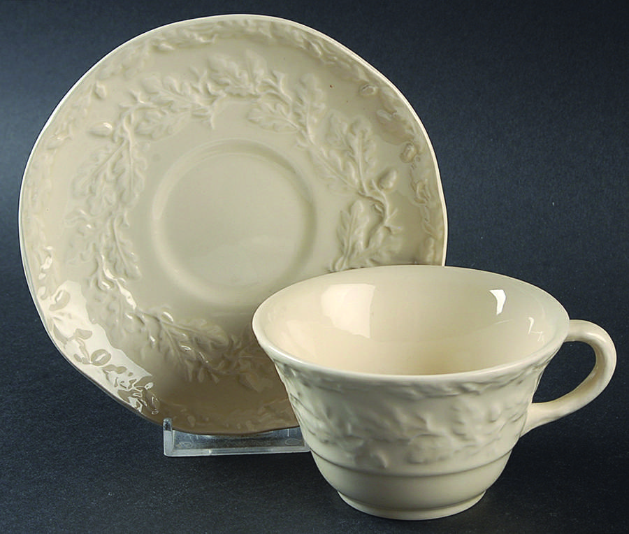 Mason's Oak Cream Flat Cup & Saucer Set by Mason's-1
