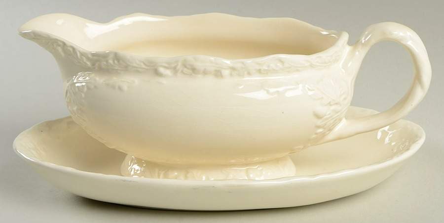 Mason's Oak Cream Gravy Boat & Underplate by Mason's-1