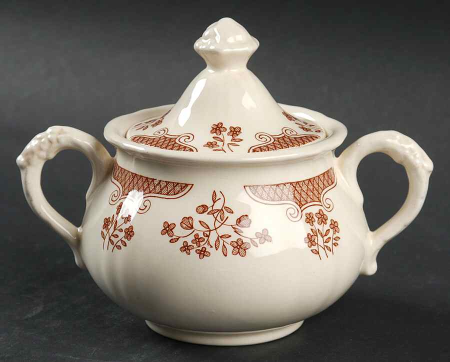 Cambric Sugar Bowl & Lid by Mason's-1