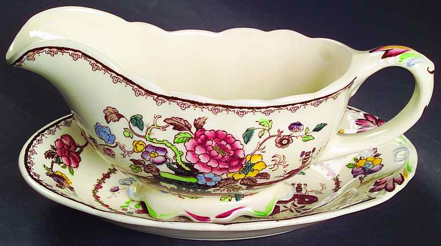 Nabob Gravy Boat & Underplate/Relish by Mason's-1