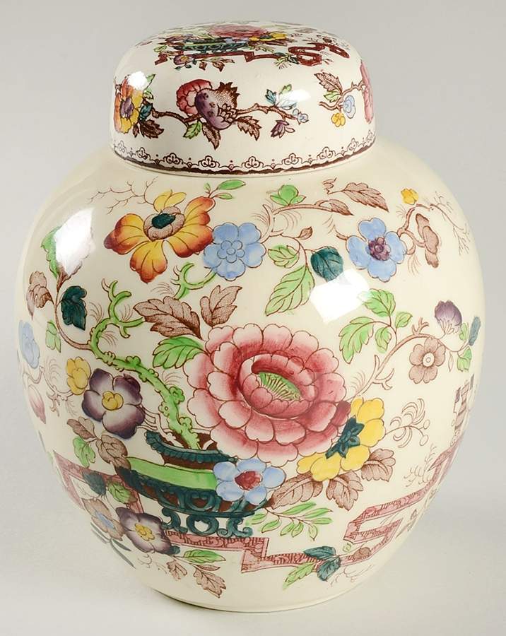 Nabob Medium Prunus Jar & Lid by Mason's-1