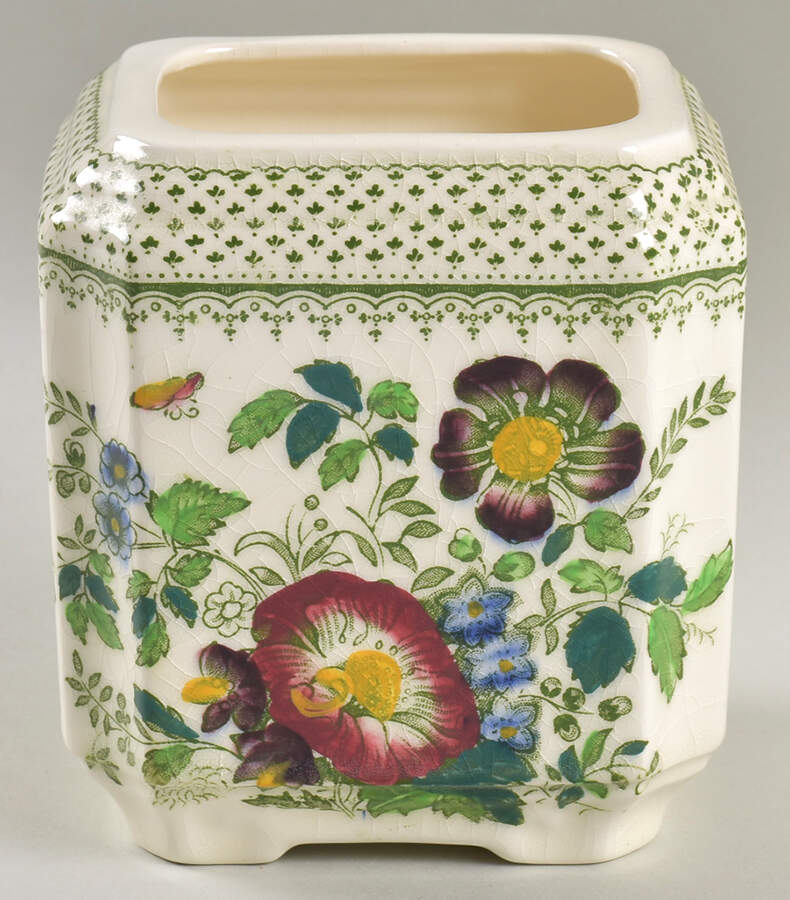 Paynsley Green Multicolor Fan Jar No Lid by Mason's-1