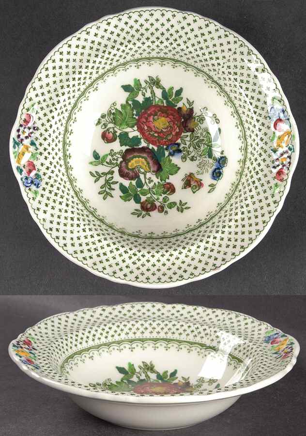 Paynsley Green Multicolor Lugged Cereal Bowl by Mason's-1