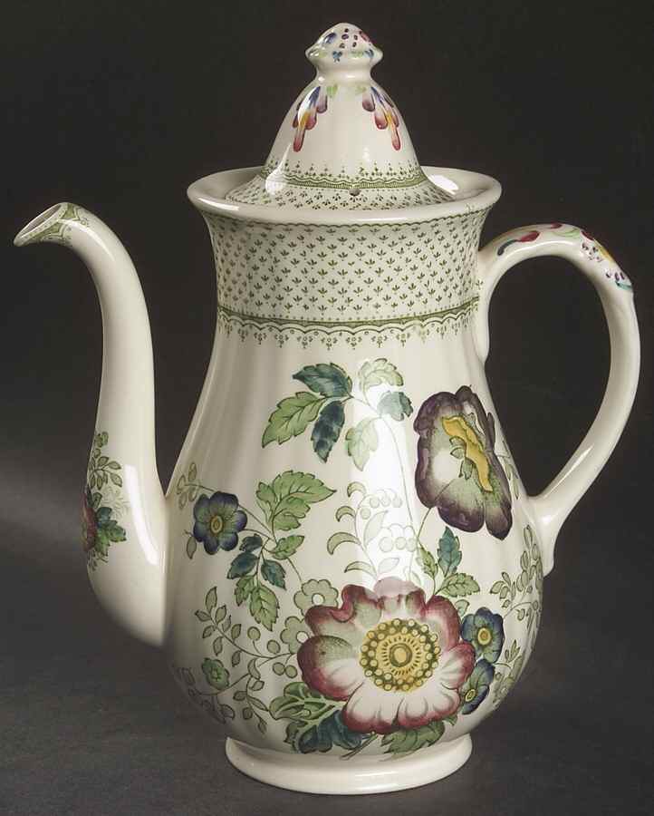 Paynsley Green Multicolor Small Coffee Pot & Lid by Mason's-1