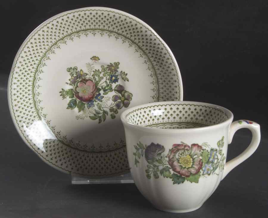 Paynsley Green Multicolor Footed Cup & Saucer Set by Mason's-1