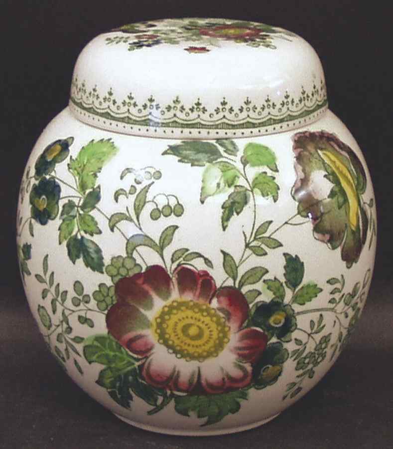 Paynsley Green Multicolor Small Prunus Jar & Lid by Mason's-1