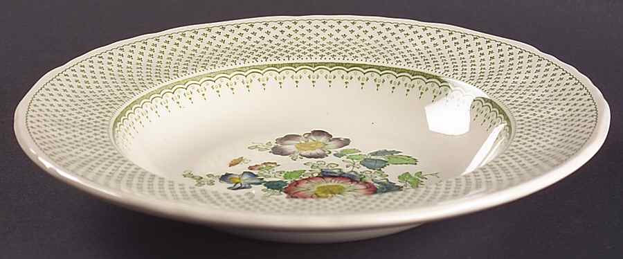 Paynsley Green Multicolor Rim Soup Bowl by Mason's-1