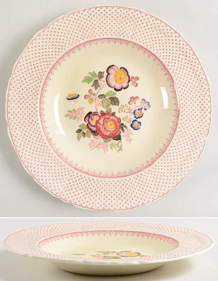 Paynsley Pink Large Rim Soup Bowl by Mason's-1