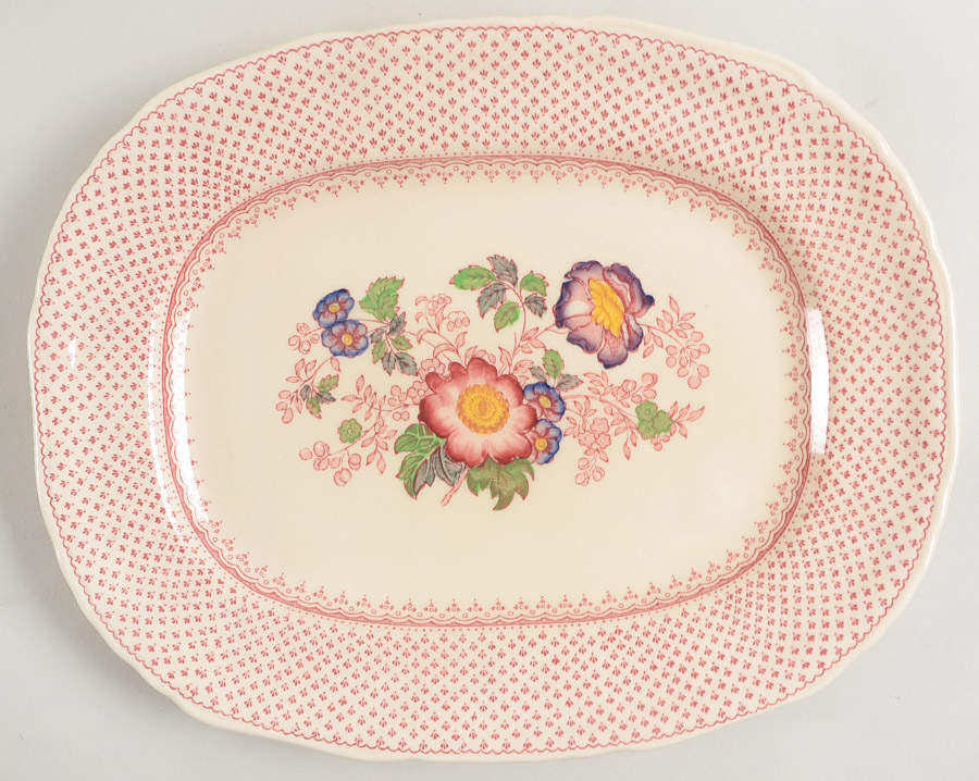 Paynsley Pink 11" Oval Serving Platter by Mason's-1