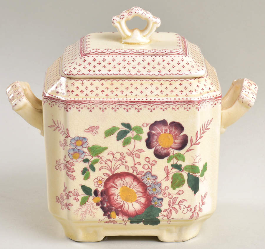 Paynsley Pink Square Sugar Bowl & Lid by Mason's-1