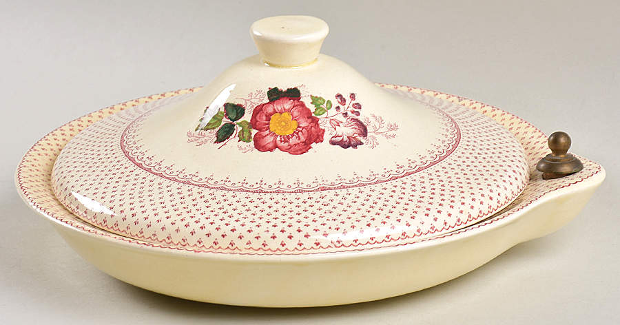Paynsley Pink Hot Water Plate with Cover by Mason's-1