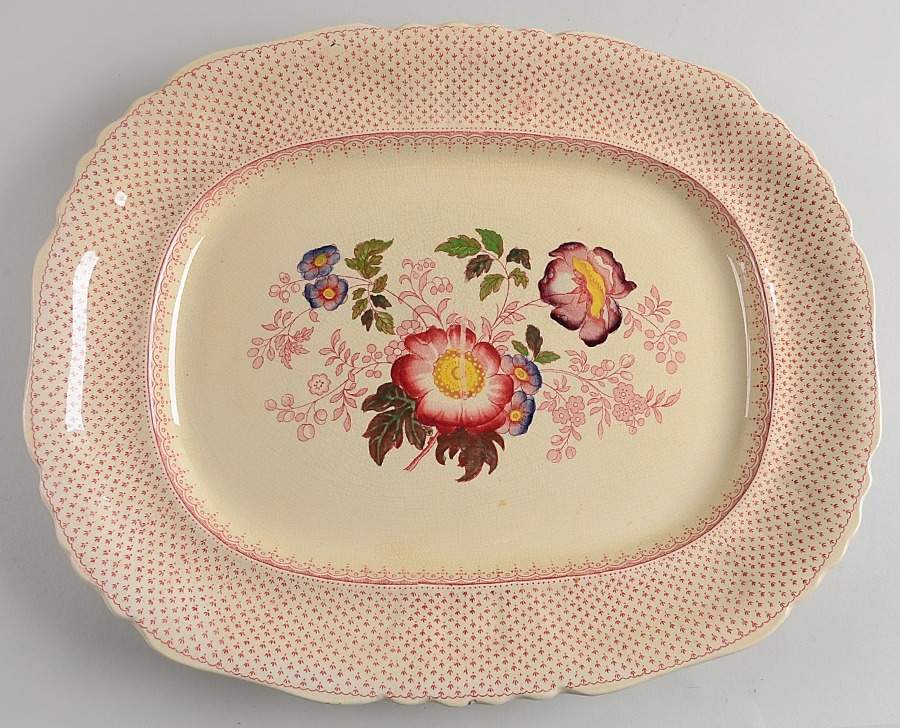 Paynsley Pink 15" Oval Serving Platter by Mason's-1