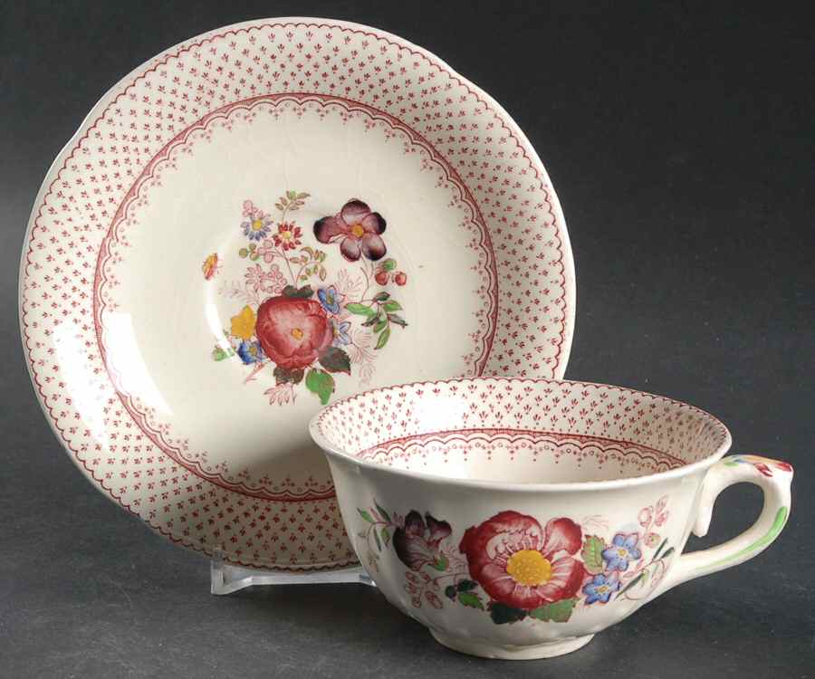 Paynsley Pink Flat Cup & Saucer Set by Mason's-1