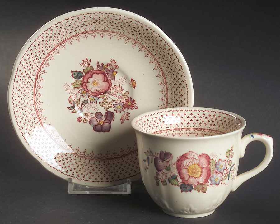 Paynsley Pink Flat Cup & Saucer Set by Mason's-1