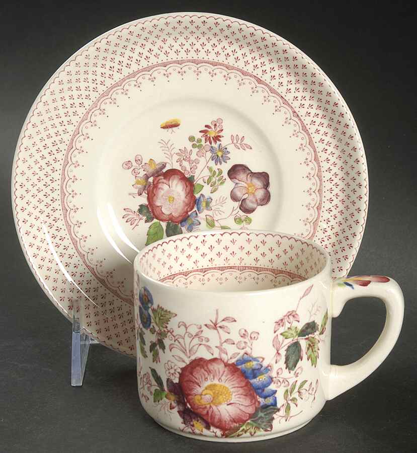 Paynsley Pink Flat Cup & Saucer Set by Mason's-1