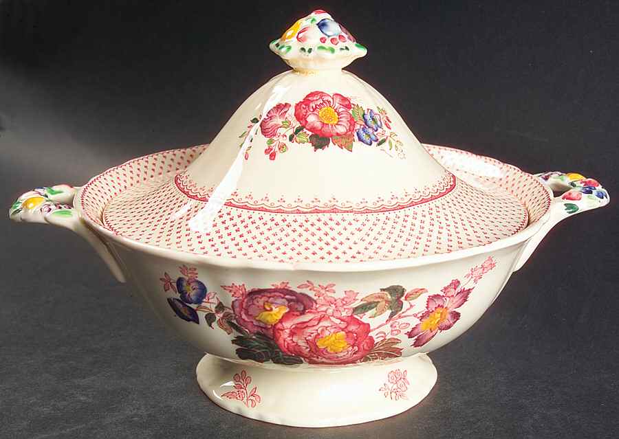 Paynsley Pink Round Covered Vegetable by Mason's-1